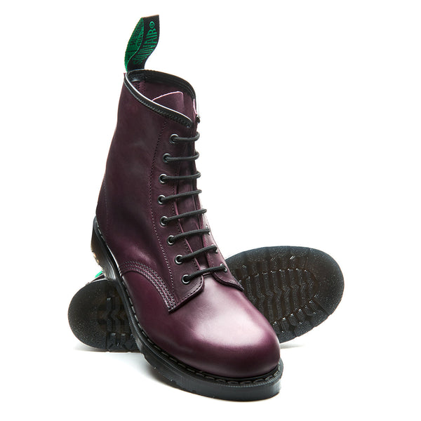 Solovair Burgundy Gaucho 8 Eye Derby Boot