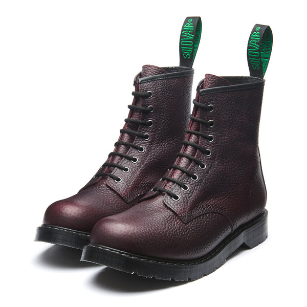 Solovair Burgundy Gaucho Grain 8 Eye Derby Boot