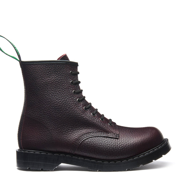 solovair Burgundy Gaucho Grain 8 Eye Derby Boot