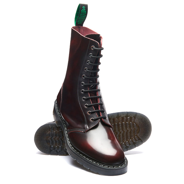 Solovair Burgundy Rub-Off 11 Eye Astronaut Boot