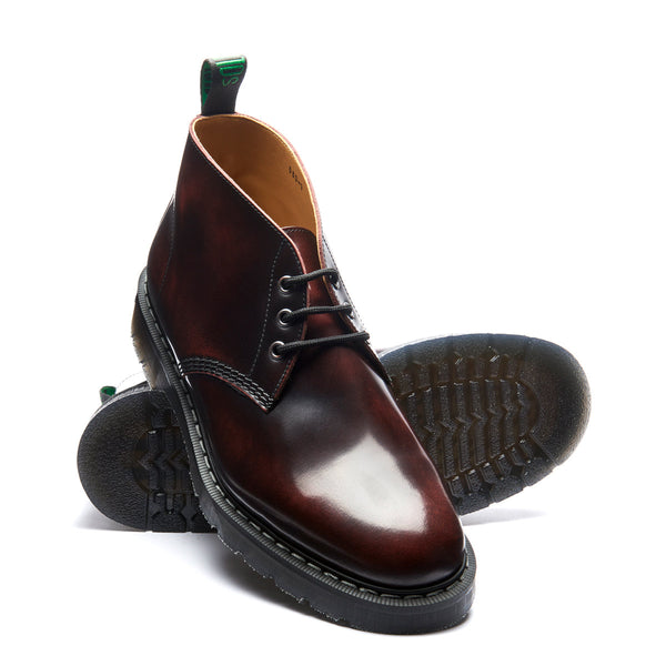 Solovair Burgundy Rub-Off 3 Eye Chukka Boot