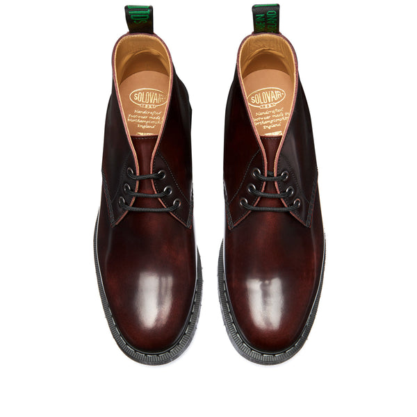 Solovair Burgundy Rub-Off 3 Eye Chukka Boot