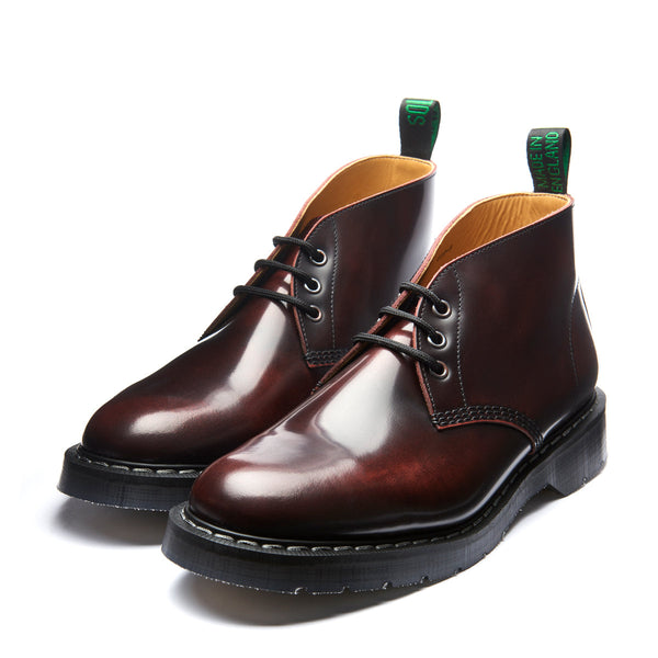Solovair Burgundy Rub-Off 3 Eye Chukka Boot