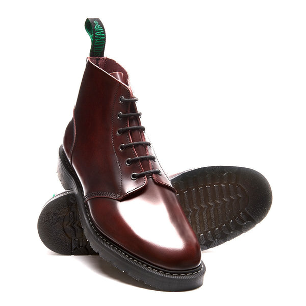 Solovair Burgundy Rub-Off 6 Eye Astronaut Boot