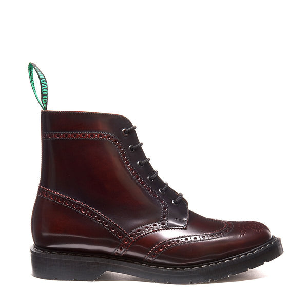 solovair Burgundy Rub-Off 6 Eye Brogue Boot