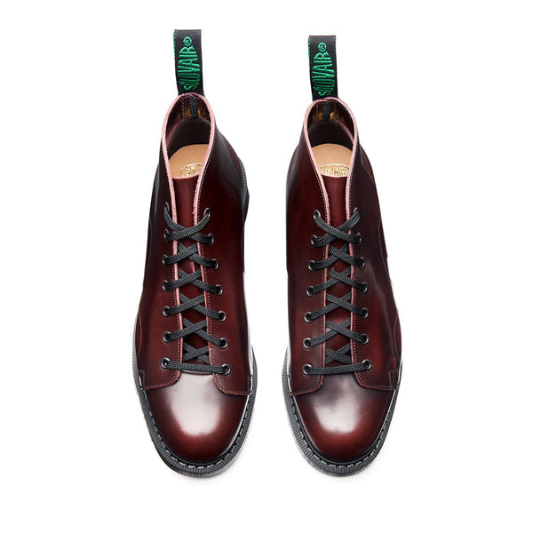 Solovair Burgundy Rub-Off Monkey Boot