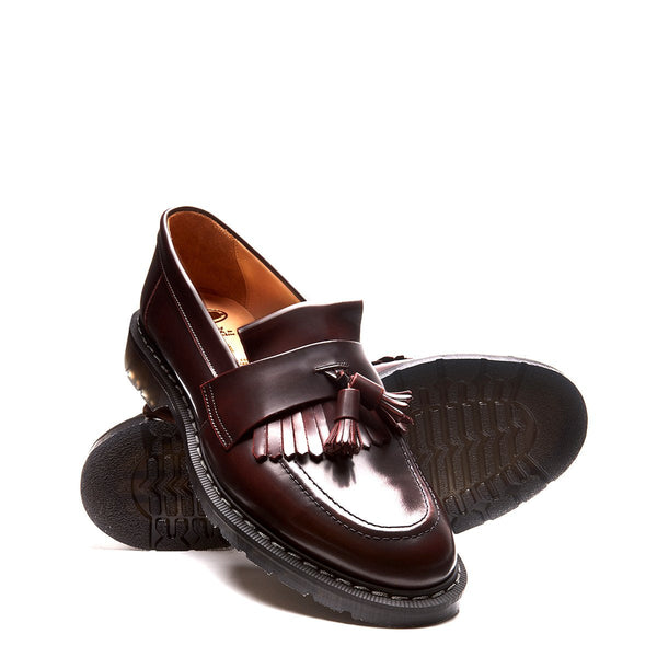 Solovair Burgundy Rub-Off Tassel Loafer