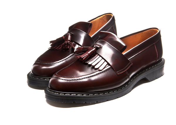 Solovair Burgundy Rub-Off Tassel Loafer