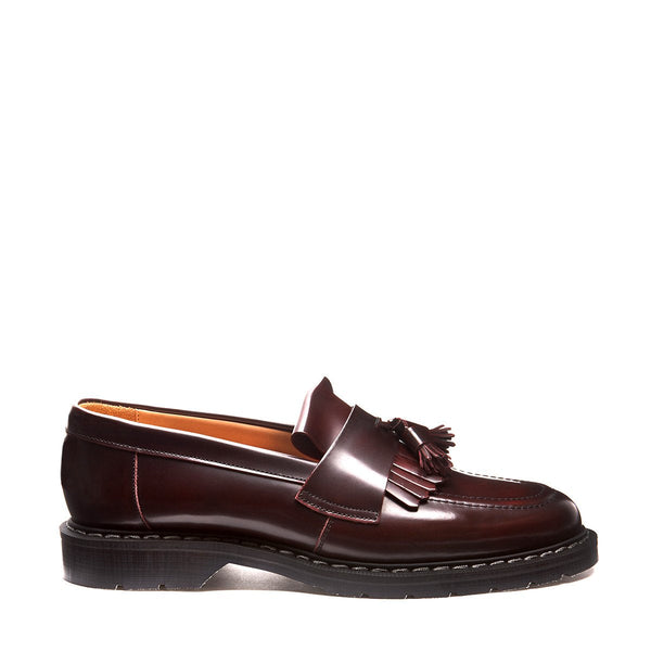 solovair Burgundy Rub-Off Tassel Loafer