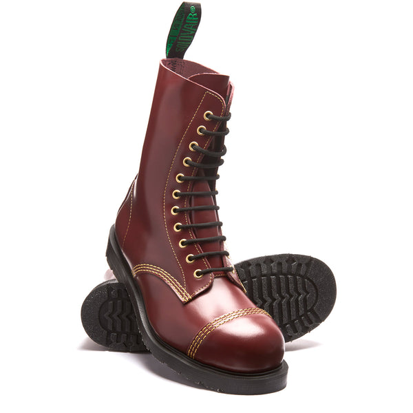 Solovair Cherry Red 11 Eye Steel Toe Derby Boot