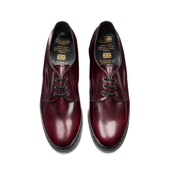 Solovair Cherry Red Rub-Off Vegan Gibson Shoe
