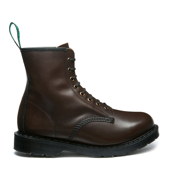 solovair Dark Brown Calf 8 Eye Derby Boot