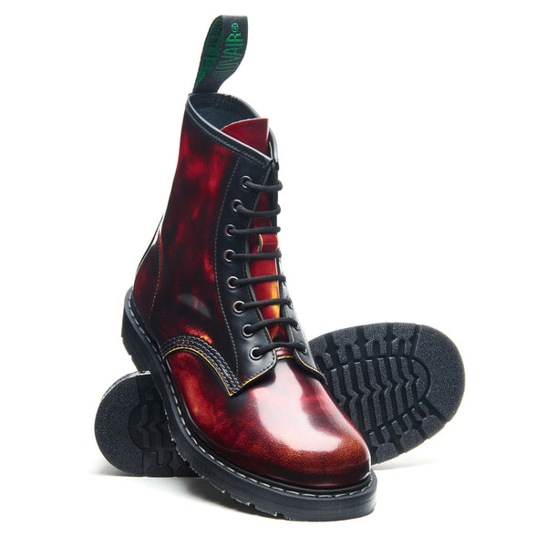 Solovair Flame Rub-Off 8 Eye Derby Boot