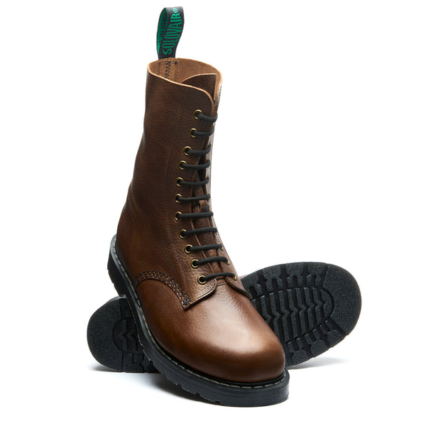 Solovair Gaucho Brown Grain 11 Eye Derby Boot
