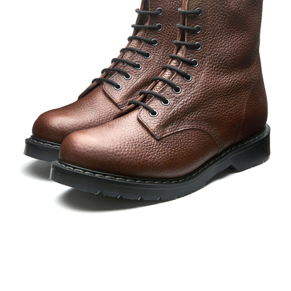 Solovair Gaucho Brown Grain 8 Eye Derby Boot