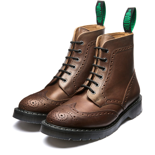Solovair Gaucho Crazy Horse 6 Eye Brogue Boot