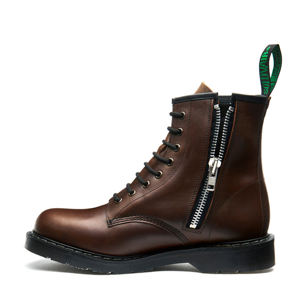 solovair Gaucho Crazy Horse 8 Eye Zip Derby Boot