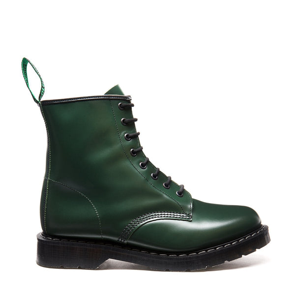solovair Green Hi-Shine 8 Eye Derby Boot