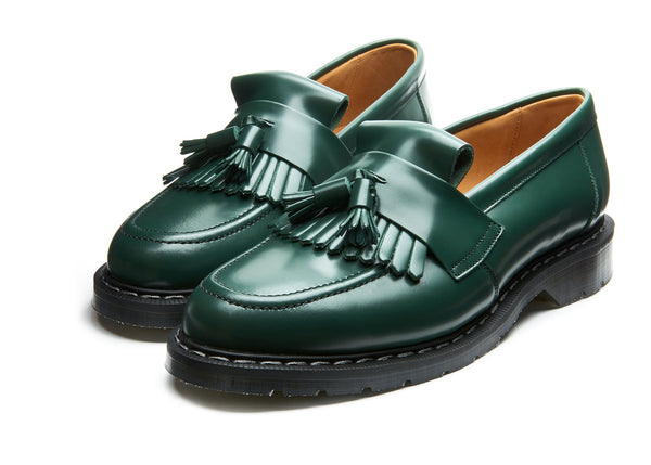 Solovair Green Hi-Shine Tassel Loafer
