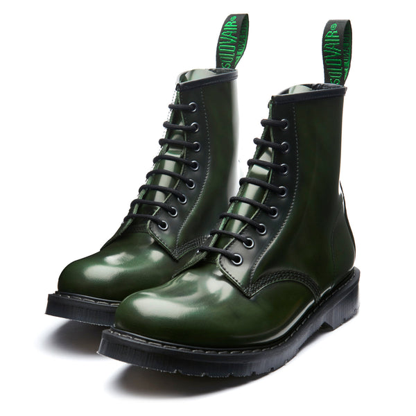 Solovair Green Rub-Off 8 Eye Derby Boot