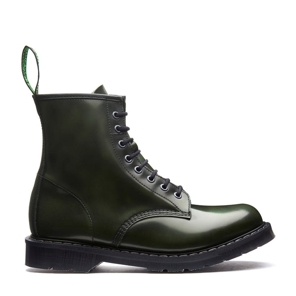 solovair Green Rub-Off 8 Eye Derby Boot