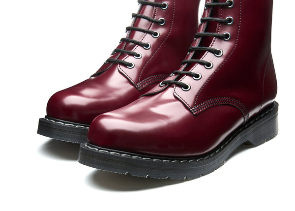 Solovair Merlot Vegan Hi-Shine 8 Eye Derby Boot