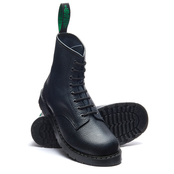 Solovair Navy Gaucho Grain 8 Eye Derby Boot