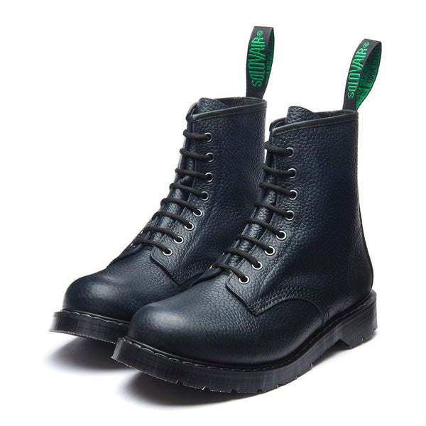 Solovair Navy Gaucho Grain 8 Eye Derby Boot