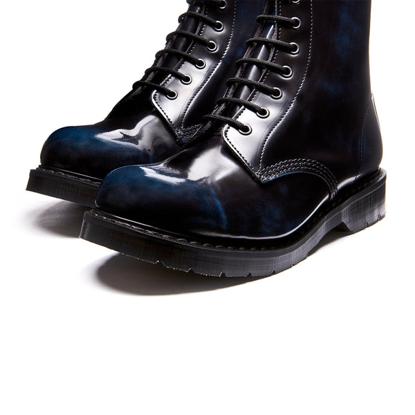 Solovair Navy Rub-Off 8 Eye Derby Boot