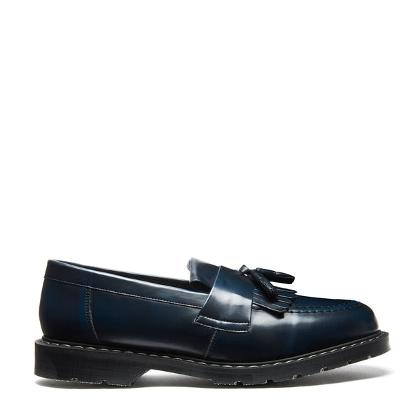 solovair Navy Rub-Off Vegan Tassel Loafer