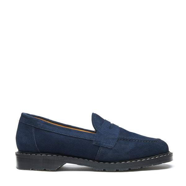 solovair Navy Suede Penny Loafer