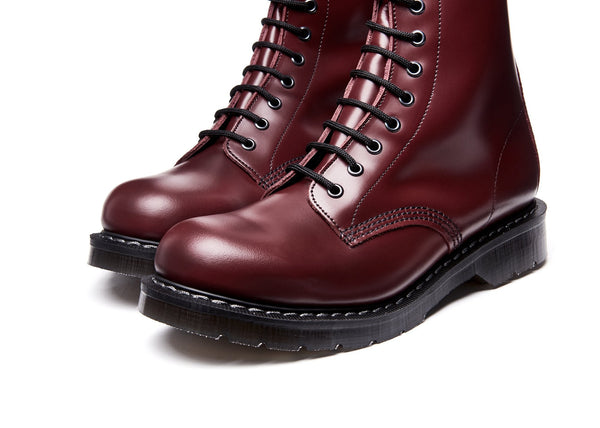Solovair Oxblood Hi-Shine 11 Eye Derby Boot
