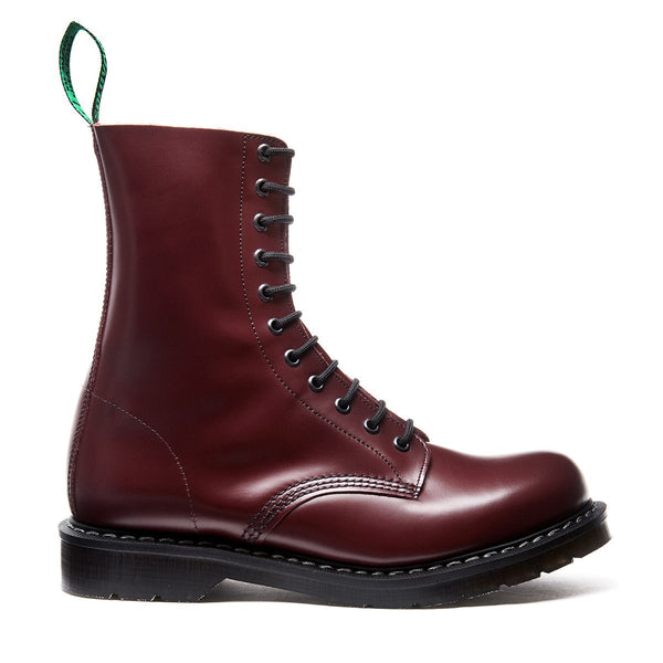 solovair Oxblood Hi-Shine 11 Eye Derby Boot
