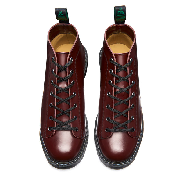 Solovair Oxblood Hi-Shine 7 Eye Monkey Boot