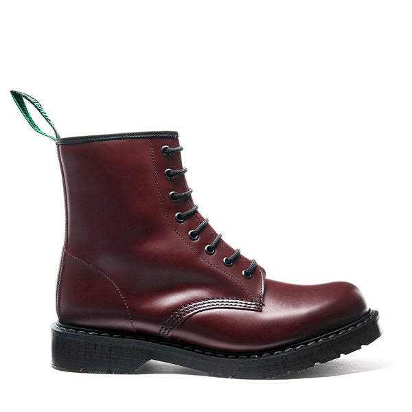 solovair Oxblood Hi-Shine 8 Eye Derby Boot