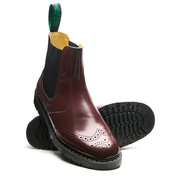 Solovair Oxblood Hi-Shine Dealer Brogue Boot