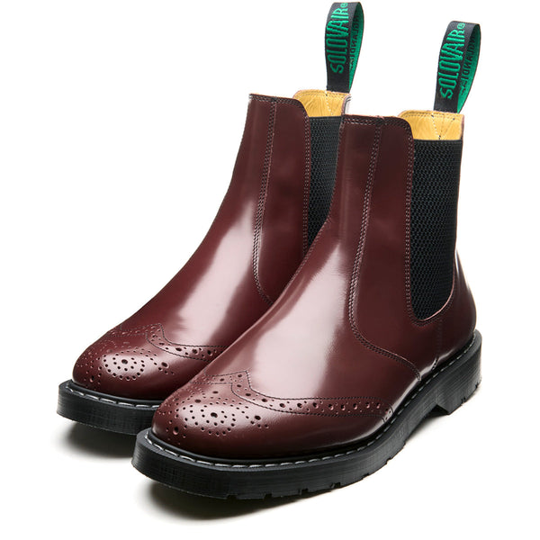 Solovair Oxblood Hi-Shine Dealer Brogue Boot