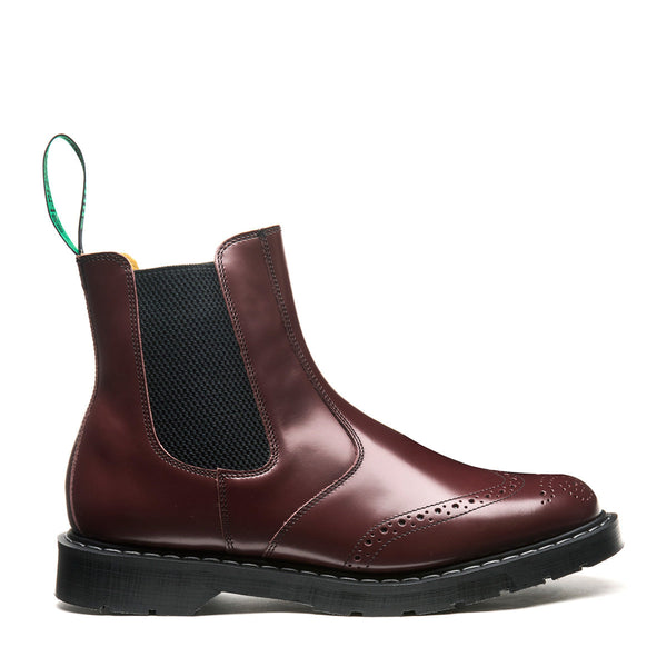 solovair Oxblood Hi-Shine Dealer Brogue Boot