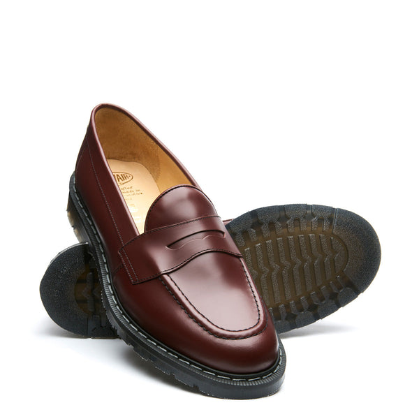 Solovair Oxblood Hi-Shine Penny Loafer