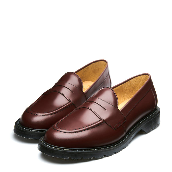 Solovair Oxblood Hi-Shine Penny Loafer