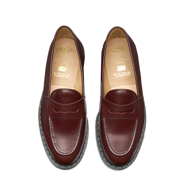 Solovair Oxblood Hi-Shine Penny Loafer