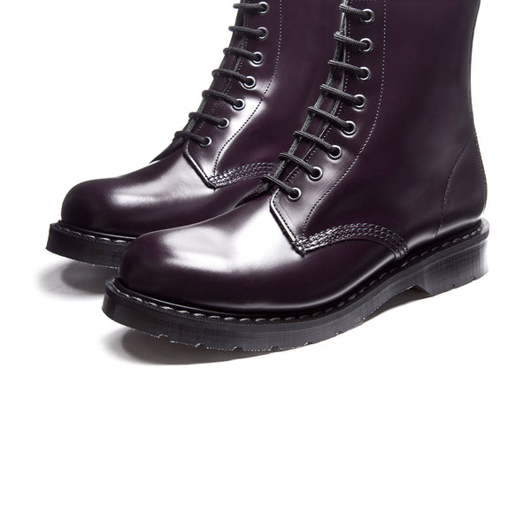 Solovair Purple Hi-Shine 8 Eye Derby Boot