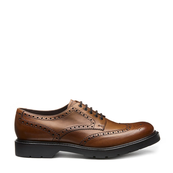 solovair Tan Calf 5 Eye Gibson Brogue Shoe
