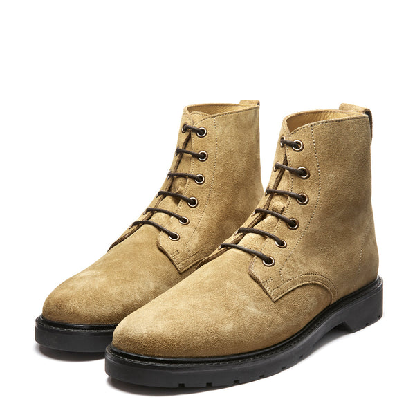 Solovair Tan Suede 6 Eye Derby Boot