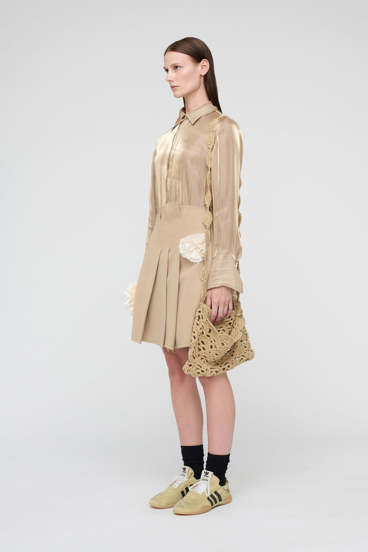 Song For The Mute "Flower" Pleated Mini Skirt / Song For The Mute