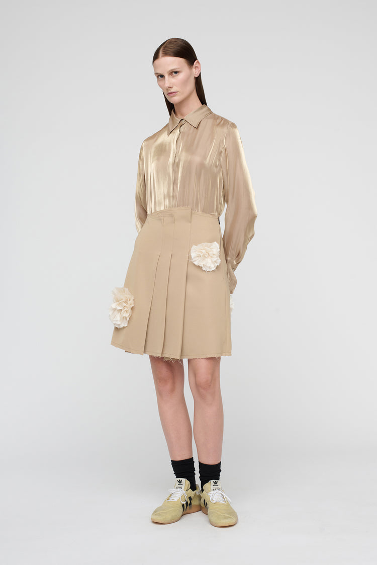 Song For The Mute "Flower" Pleated Mini Skirt / Song For The Mute