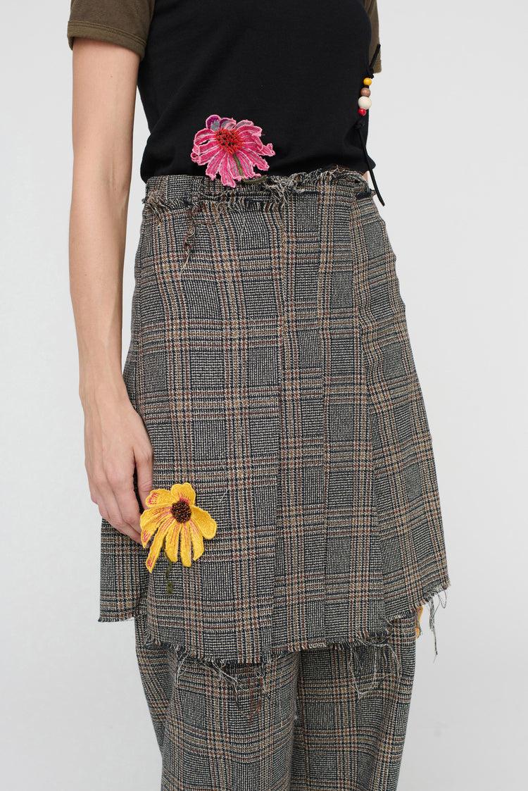 Song For The Mute "Flower" Pleated Mini Skirt / Song For The Mute