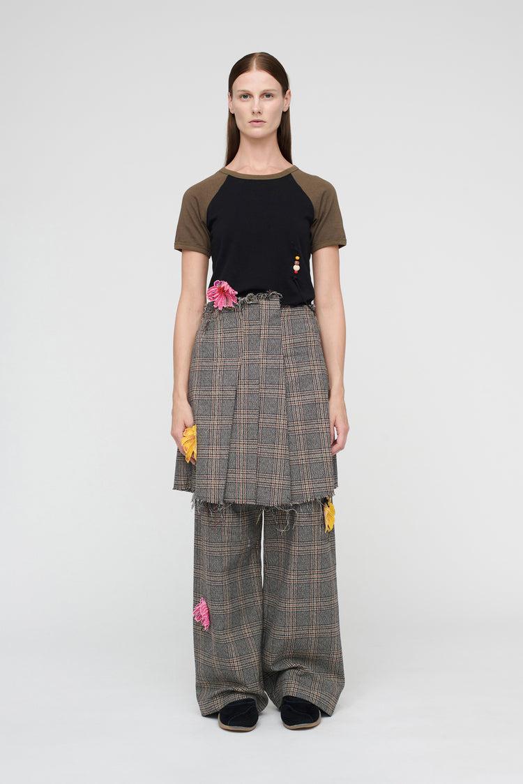 Song For The Mute "Flower" Pleated Mini Skirt / Song For The Mute