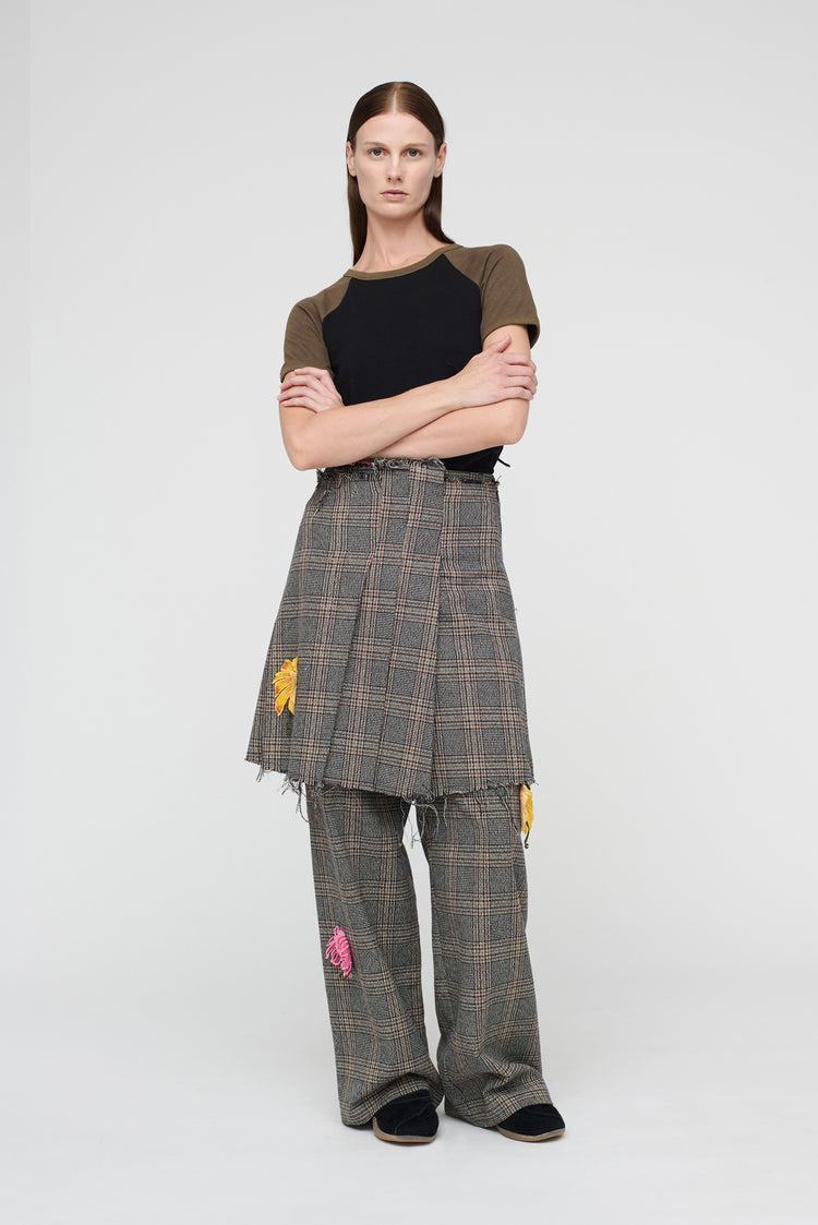 song for the mute "Flower" Pleated Mini Skirt / Song for the Mute