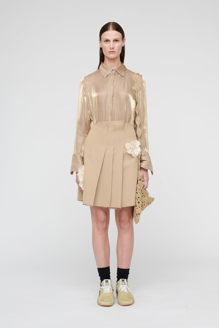 song for the mute "Flower" Pleated Mini Skirt / Song for the Mute